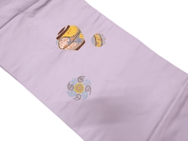 壺模様刺繍名古屋帯